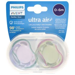 Philips Avent 0-6 Months Ultra Air Orthodontic Pacifier 2 Each