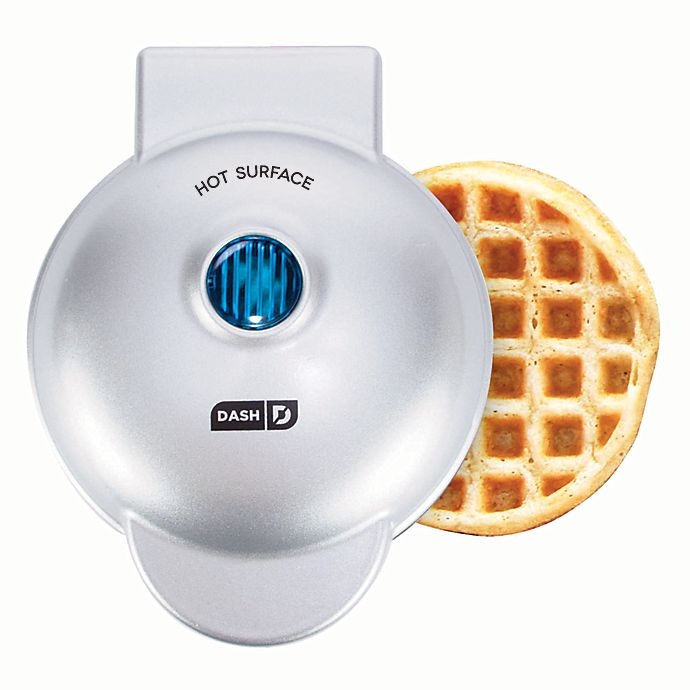 slide 1 of 2, Dash Mini Waffle Maker - Silver, 1 ct