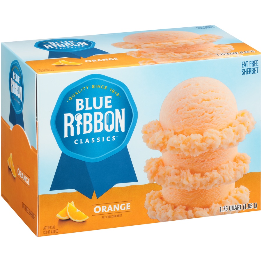 slide 2 of 8, Blue Ribbon Classics Orange Fat Free Sherbet, 1.75 qt