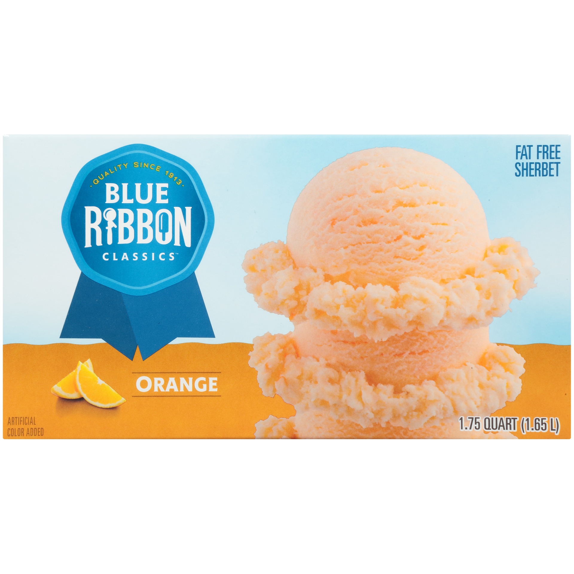 slide 5 of 8, Blue Ribbon Classics Orange Fat Free Sherbet, 1.75 qt