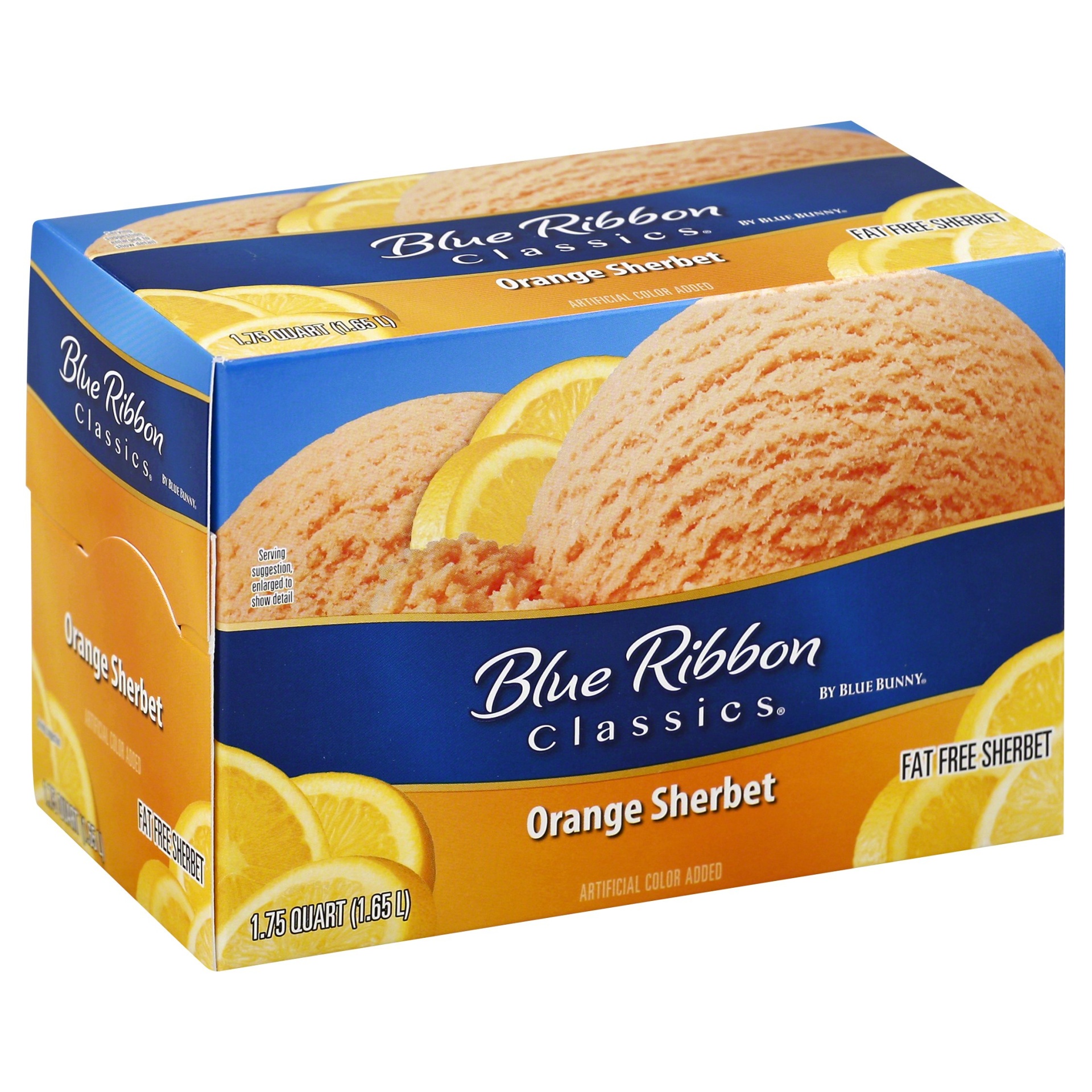 slide 1 of 8, Blue Ribbon Classics Orange Fat Free Sherbet, 1.75 qt