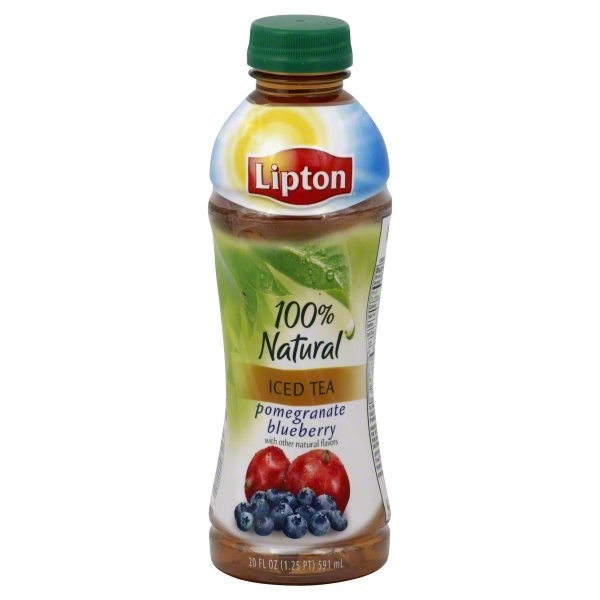 slide 1 of 1, Lipton 100% Natural Iced Tea With Pomegranate Blueberry, 20 fl oz