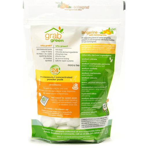 slide 2 of 2, Grab Green Tangerine With Lemongrass Dishwashing Detergent Pods, 15.2 fl oz