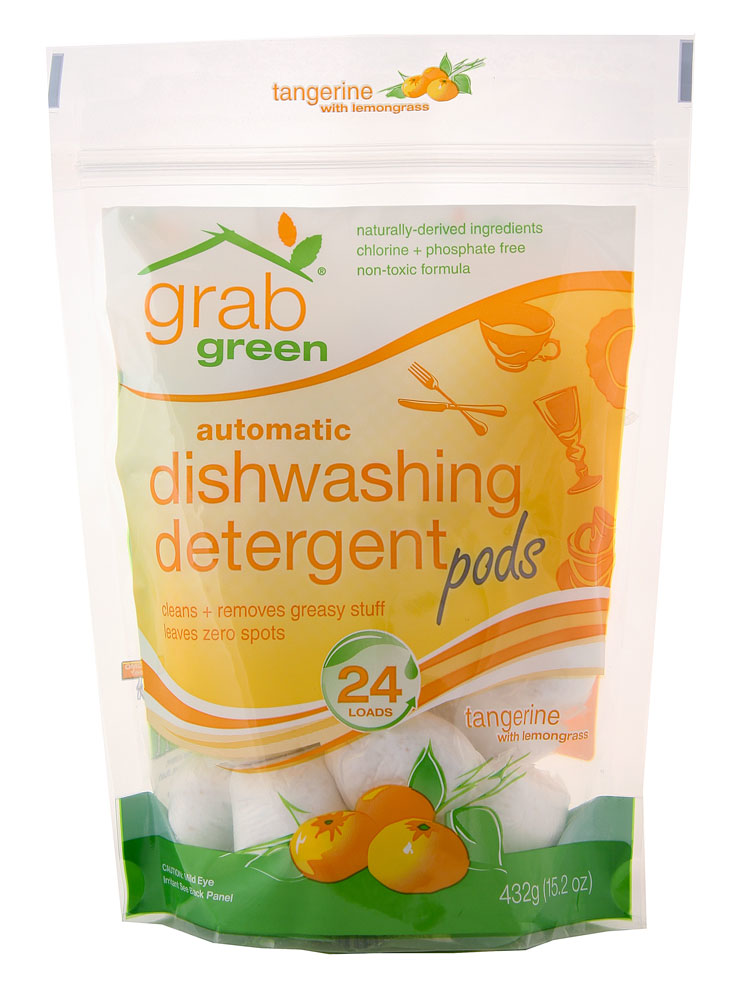 slide 1 of 1, Grab Green Tangerine With Lemongrass Dishwashing Detergent Pods, 15.2 fl oz