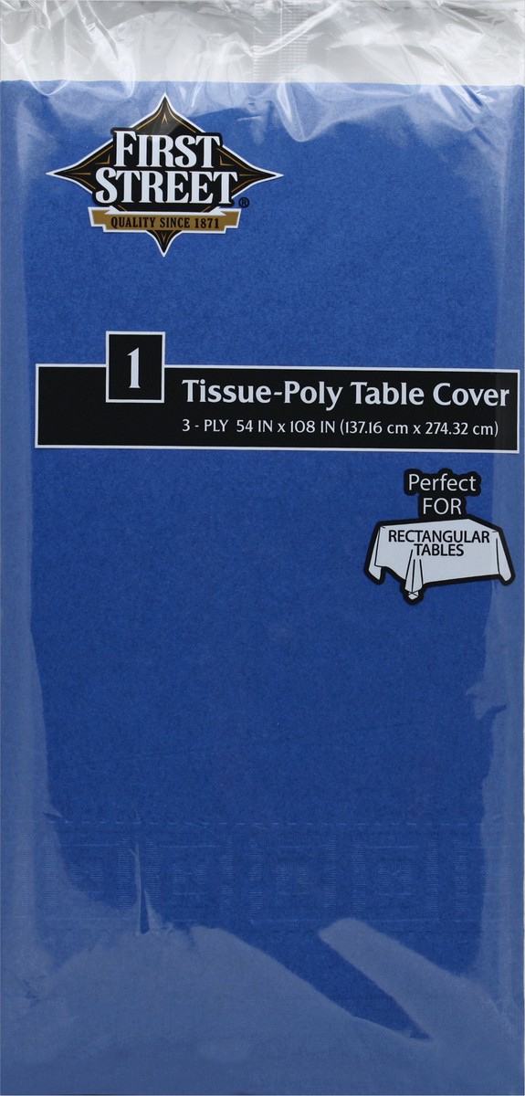 slide 2 of 6, First Street Cobalt Tp 54X108 Table Cover, 1 ct