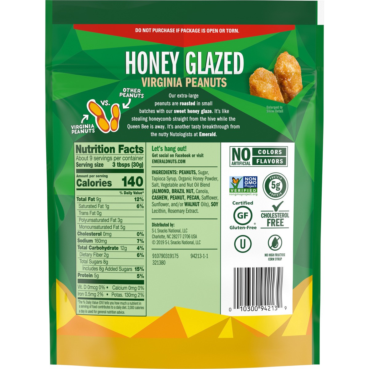 slide 9 of 11, Emerald Honey Roasted Virginia Peanuts, 10 oz
