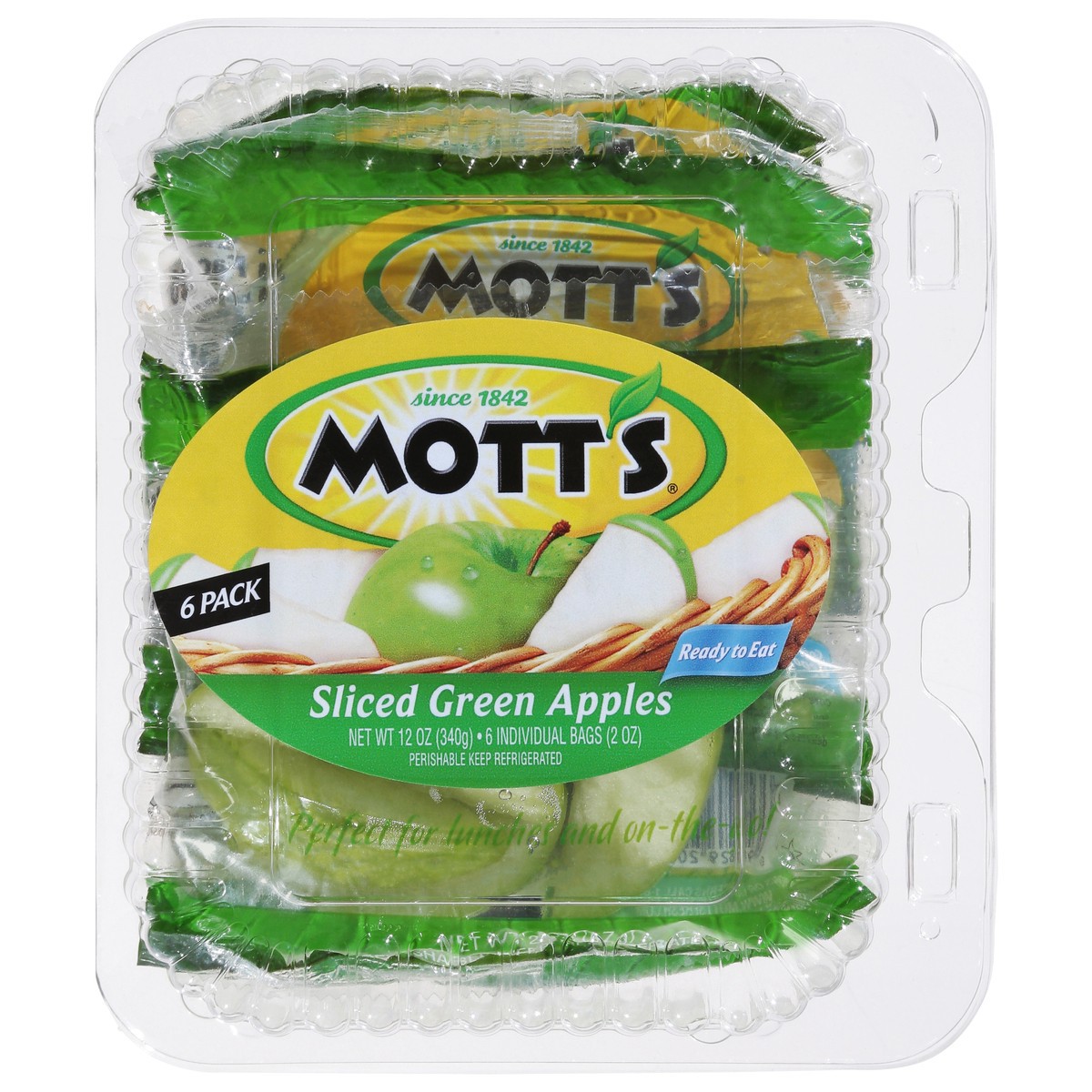 slide 1 of 8, Mott's Sliced Green Apples 6 - 2 oz Bags, 6 ct