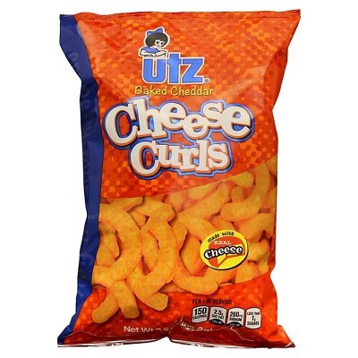 slide 1 of 1, Utz Baked Cheddar Cheese Curls, 3.5 oz