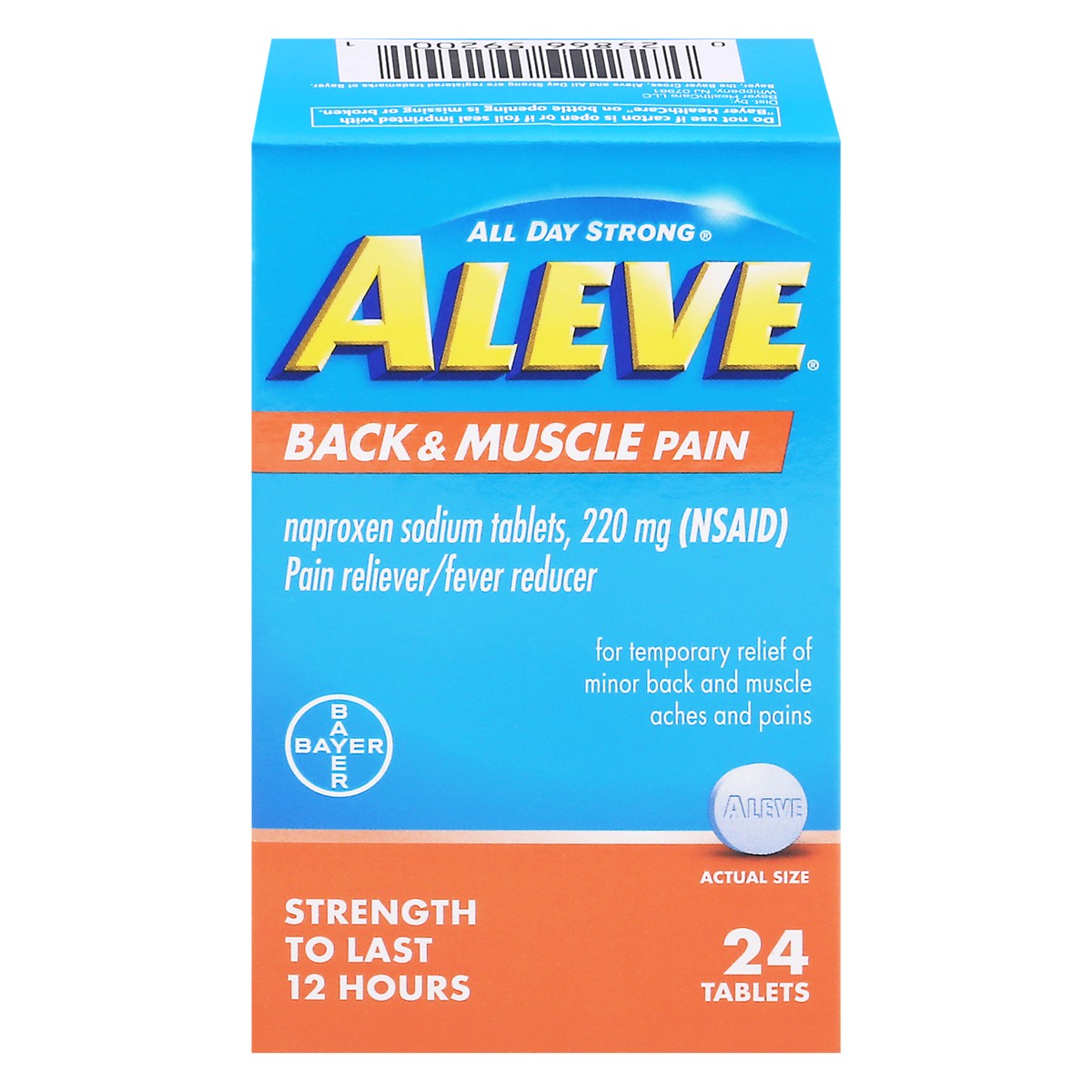 slide 1 of 1, Aleve Back & Muscle Pain Naproxen 220mg Tablets, 24 ct