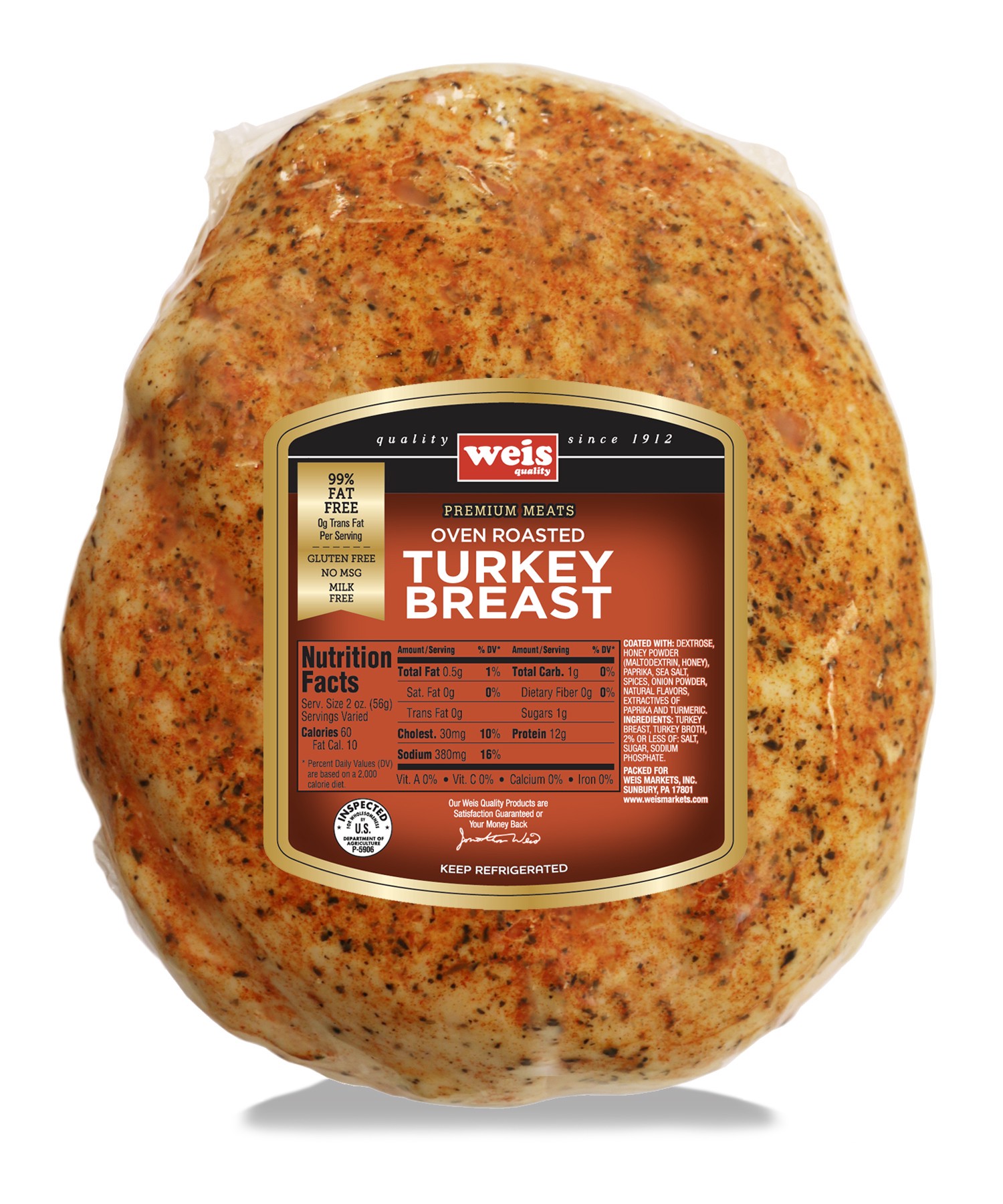 slide 1 of 1, Weis Quality Oven Roasted Turkey Breast, per lb