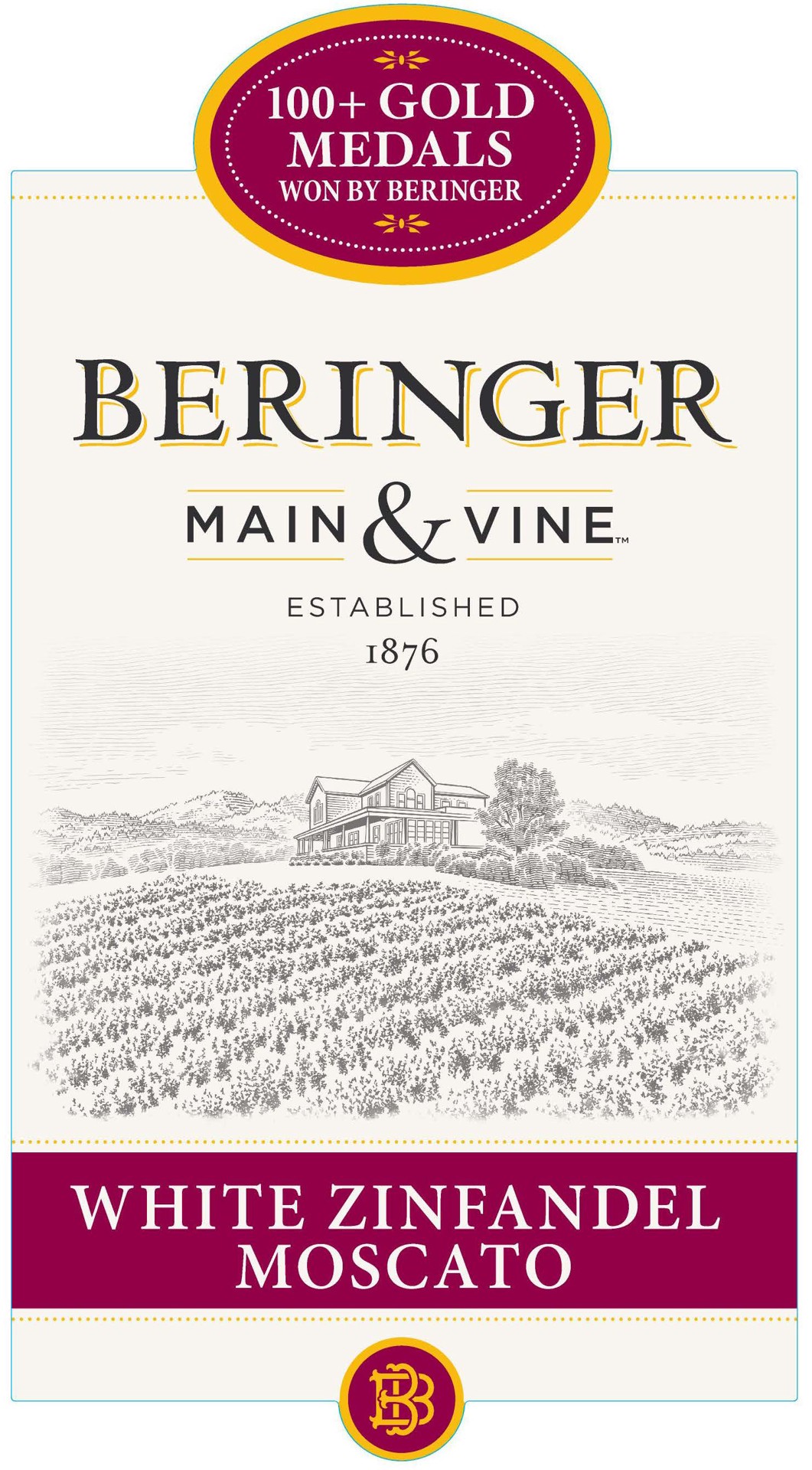 slide 2 of 4, Beringer Main & Vine™ White Zinfandel Moscato Pink  Wine - 1.5 Liter, California, 1.50 liter