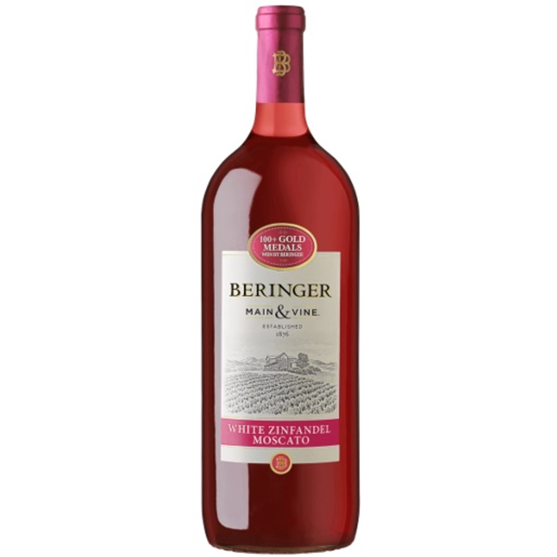 slide 1 of 4, Beringer Main & Vine™ White Zinfandel Moscato Pink  Wine - 1.5 Liter, California, 1.50 liter