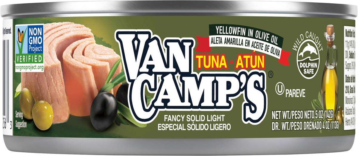 slide 2 of 8, Van Camp's Seafood Solid Light Yellowfin Tuna in Olive Oil - 5 oz, 5 oz