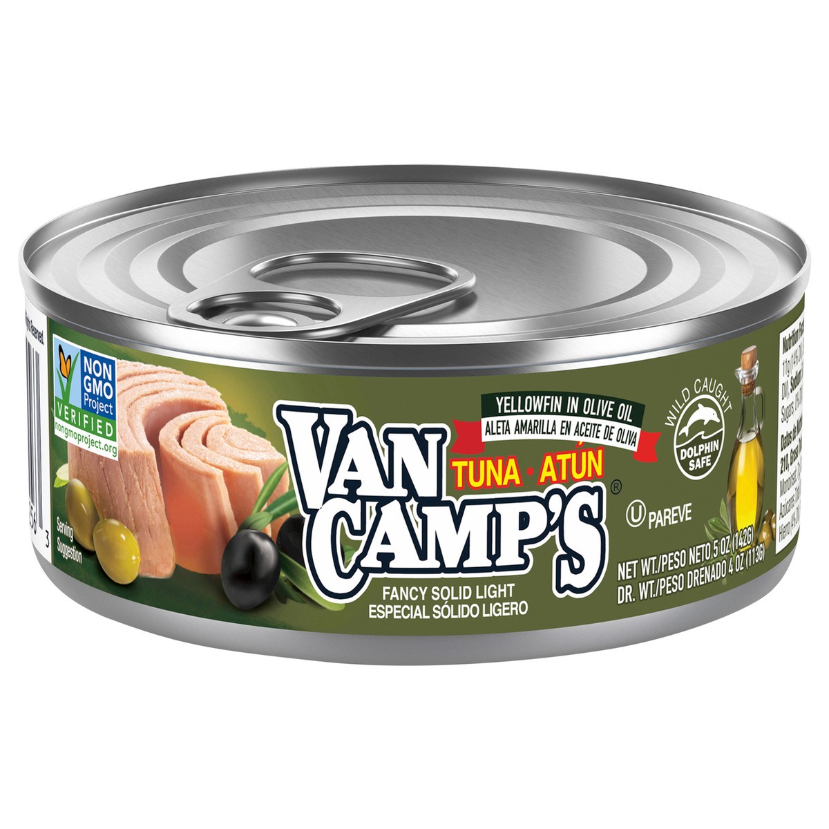 slide 5 of 8, Van Camp's Seafood Solid Light Yellowfin Tuna in Olive Oil - 5 oz, 5 oz