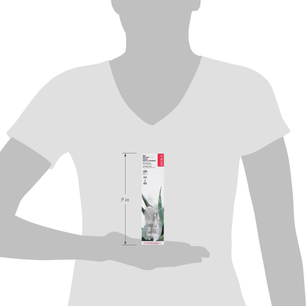 slide 12 of 13, Radius Big Brush Replacment Head, Soft, 1 ct