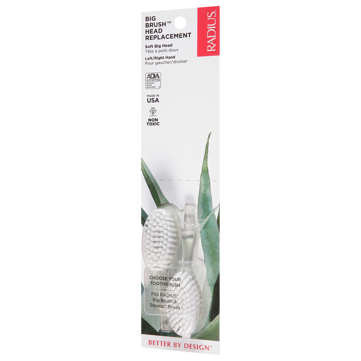 slide 9 of 13, Radius Big Brush Replacment Head, Soft, 1 ct