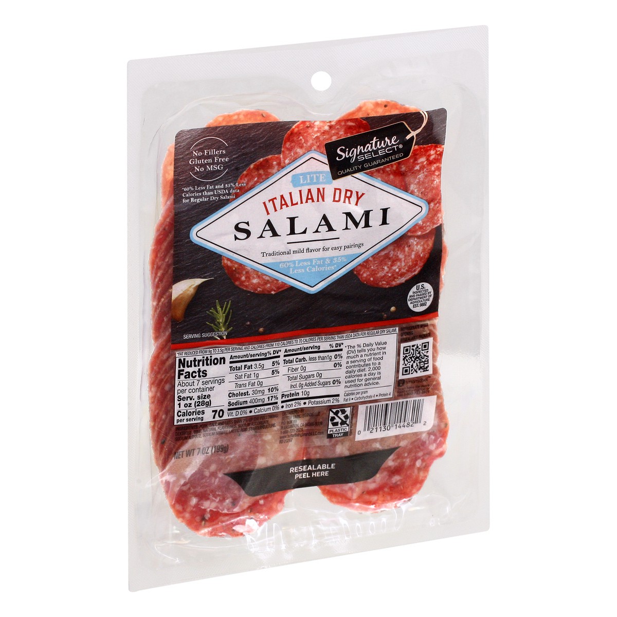 slide 5 of 9, Signature Select Lite Italian Dry Salami 7 oz, 7 oz