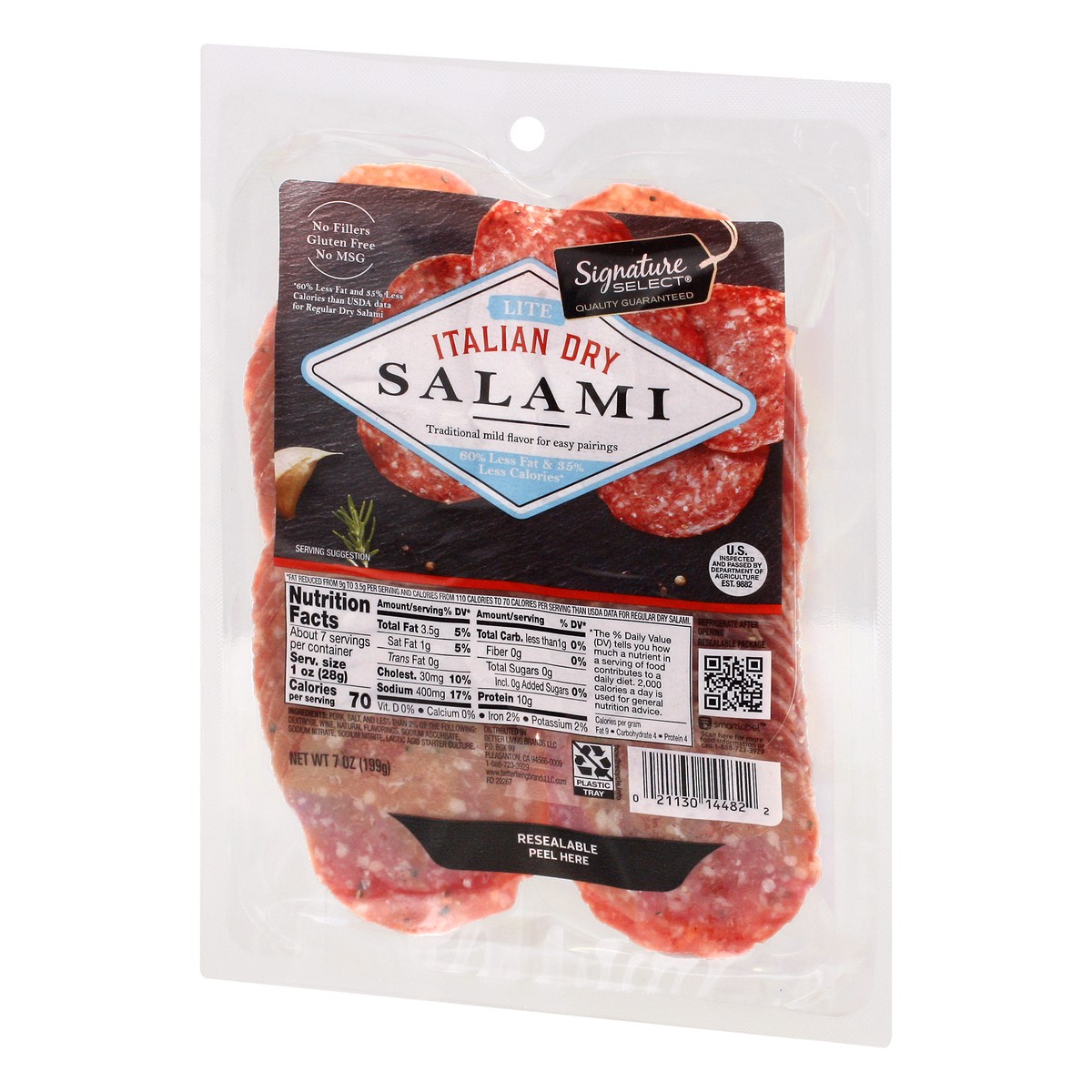 slide 9 of 9, Signature Select Lite Italian Dry Salami 7 oz, 7 oz