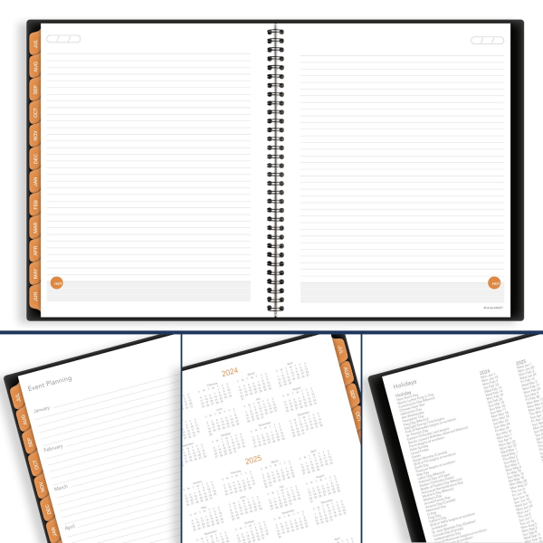 slide 6 of 8, 2024-2025 At-A-Glance Academic Weekly/Monthly Appointment Book Large Planner, 8-3/4"" X 11"", Black, July To June, 1 ct