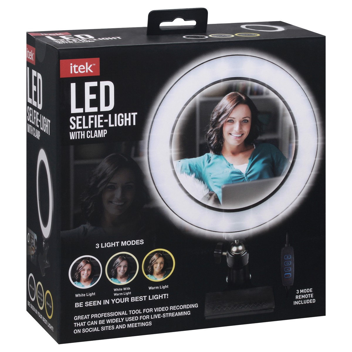 slide 2 of 9, itek Led Selfie Light With Clamp, 1 ct