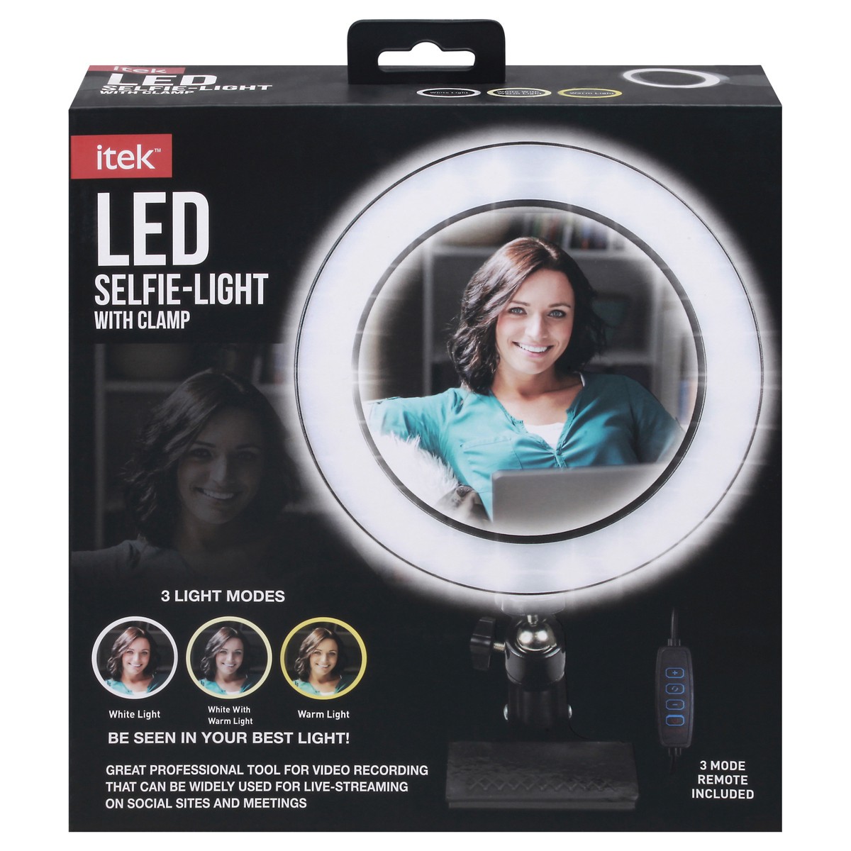 slide 1 of 9, itek Led Selfie Light With Clamp, 1 ct