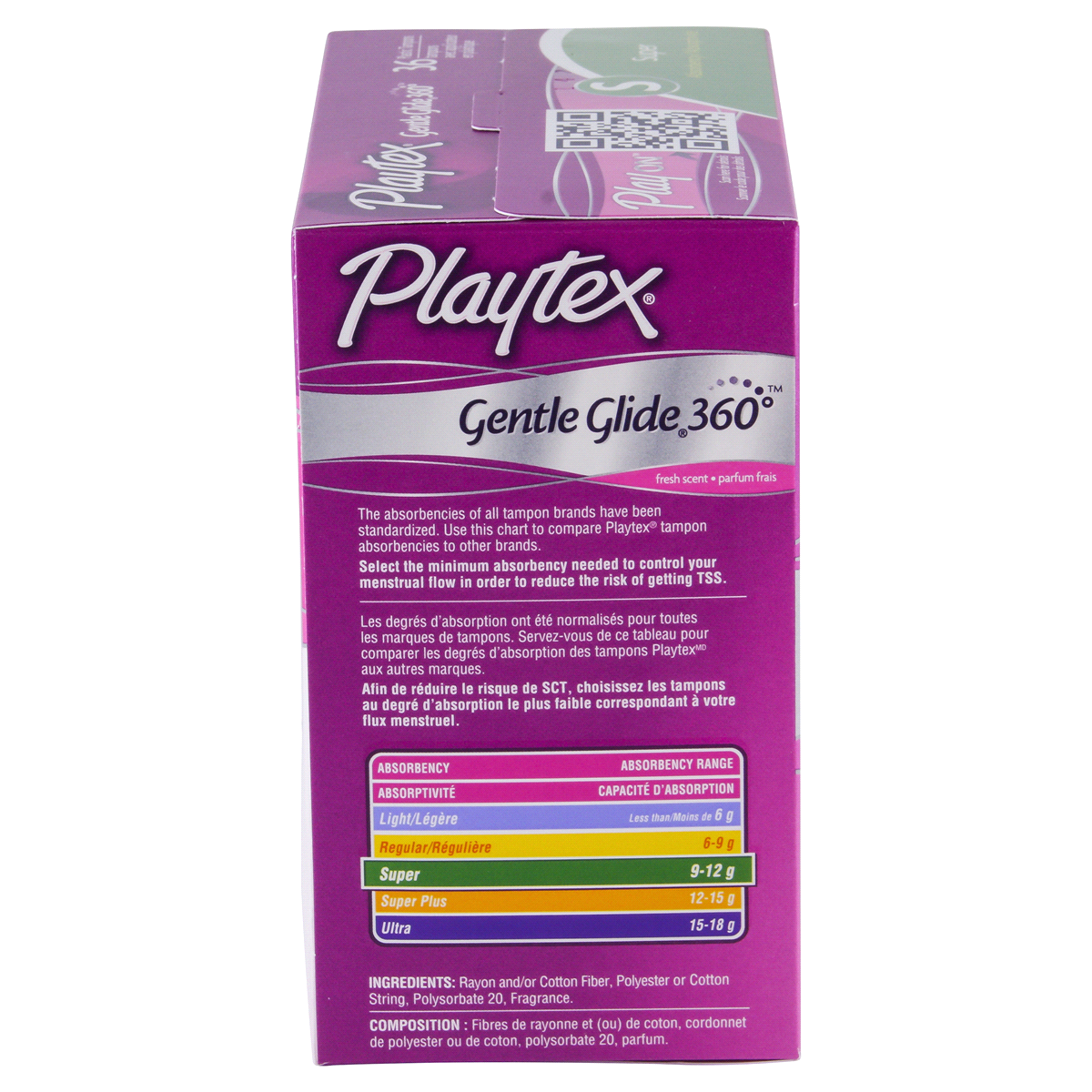 slide 3 of 6, Playtex Gentle Glide 360 Fresh Scent Super Abosrbency Tampons, 36 ct