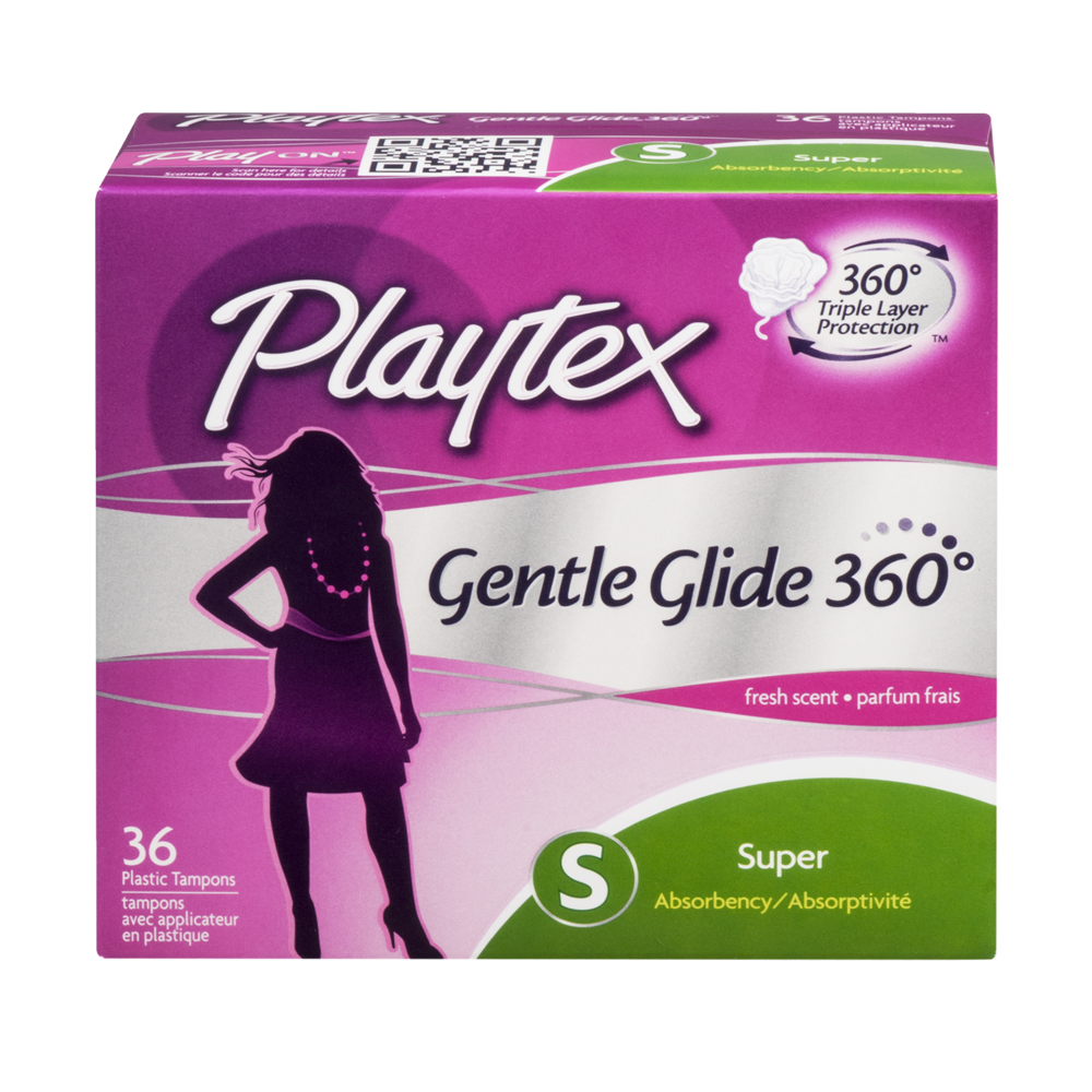 slide 1 of 6, Playtex Gentle Glide 360 Fresh Scent Super Abosrbency Tampons, 36 ct