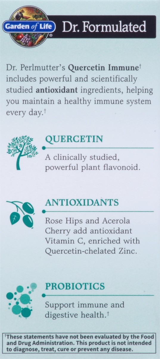 slide 10 of 10, Garden of Life Dr. Formulated 500 mg Quercetin Immune 30 Vegetarian Tablets, 1 ct