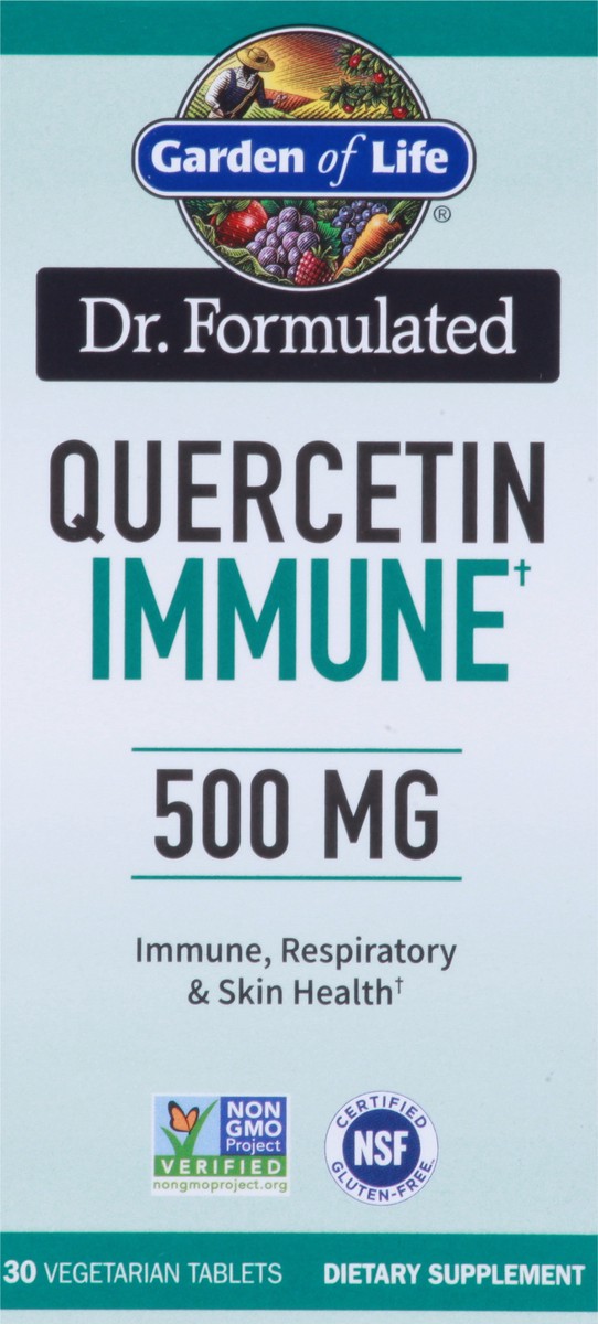 slide 3 of 10, Garden of Life Dr. Formulated 500 mg Quercetin Immune 30 Vegetarian Tablets, 1 ct