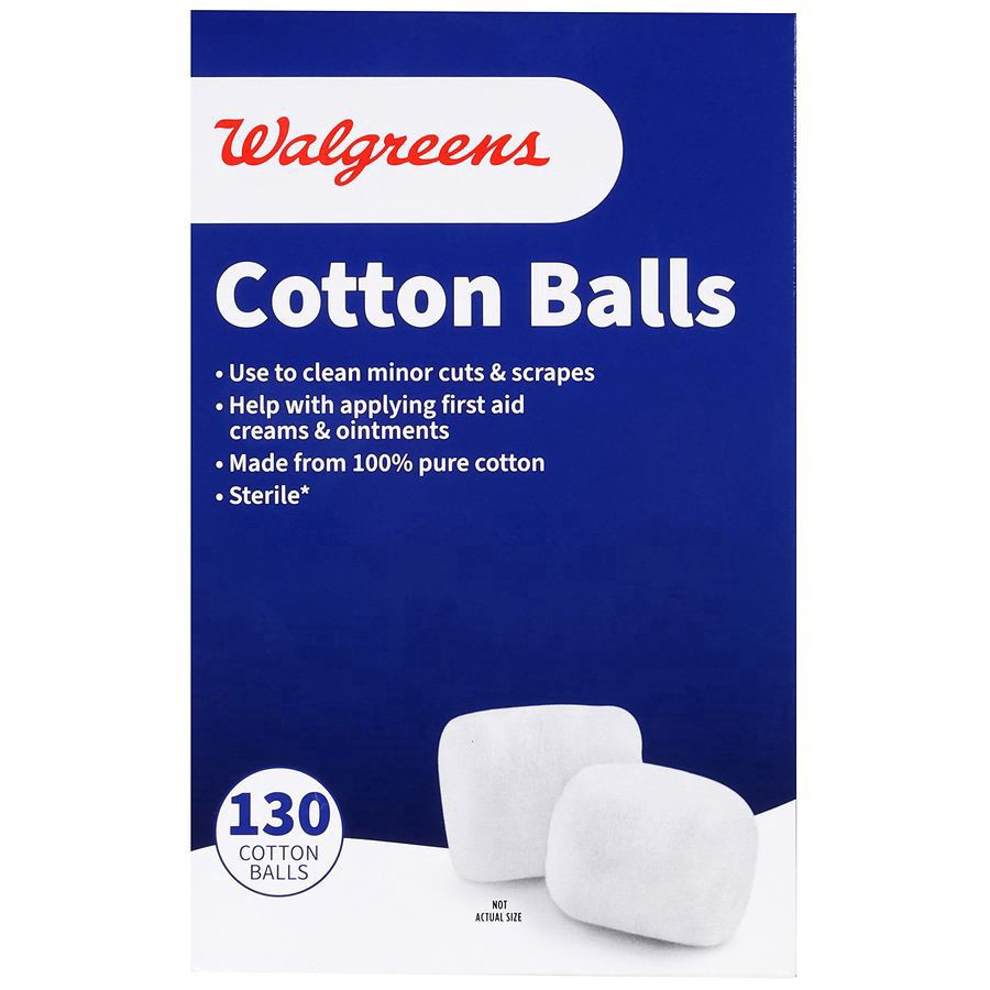 slide 1 of 2, Walgreens Sterile Cotton Balls, 130 ct