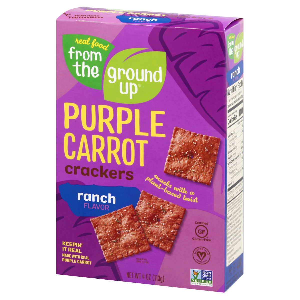 slide 3 of 13, From The Ground Up Purple Carrot Ranch Flavor Crackers 4 oz, 1 ct