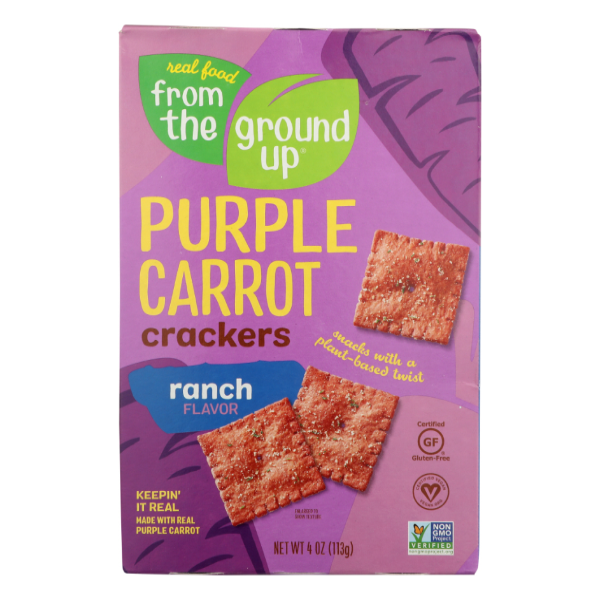 slide 1 of 1, From The Ground Up Ranch Purple Carrot Crackers, 4 oz