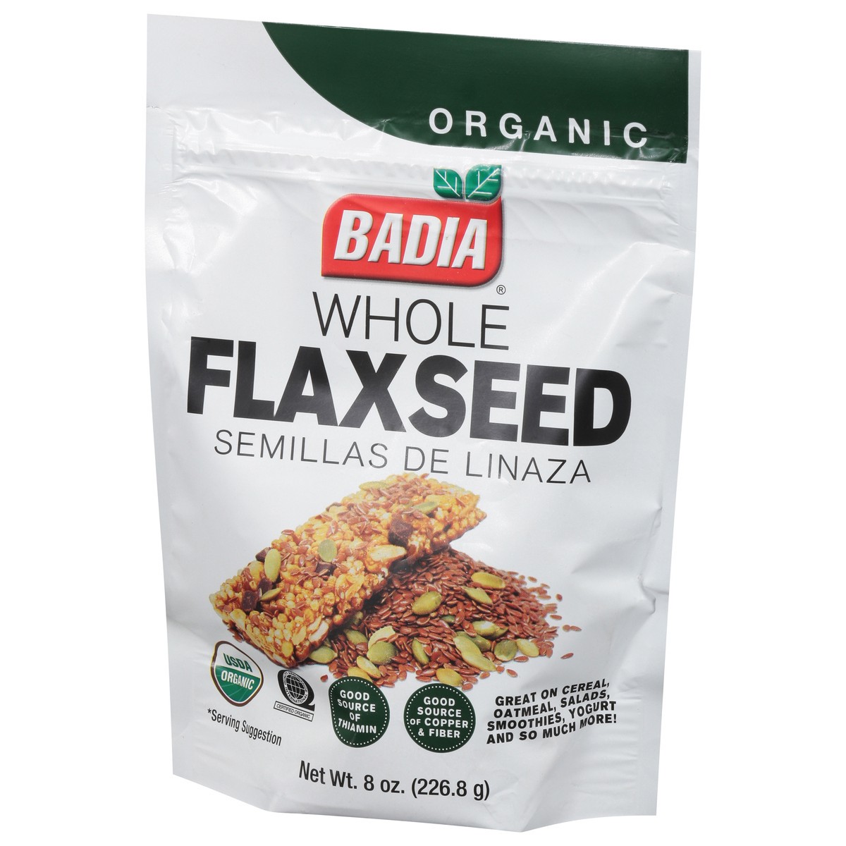 slide 4 of 4, Badia Organic Whole Flax Seed 8 oz, 8 oz