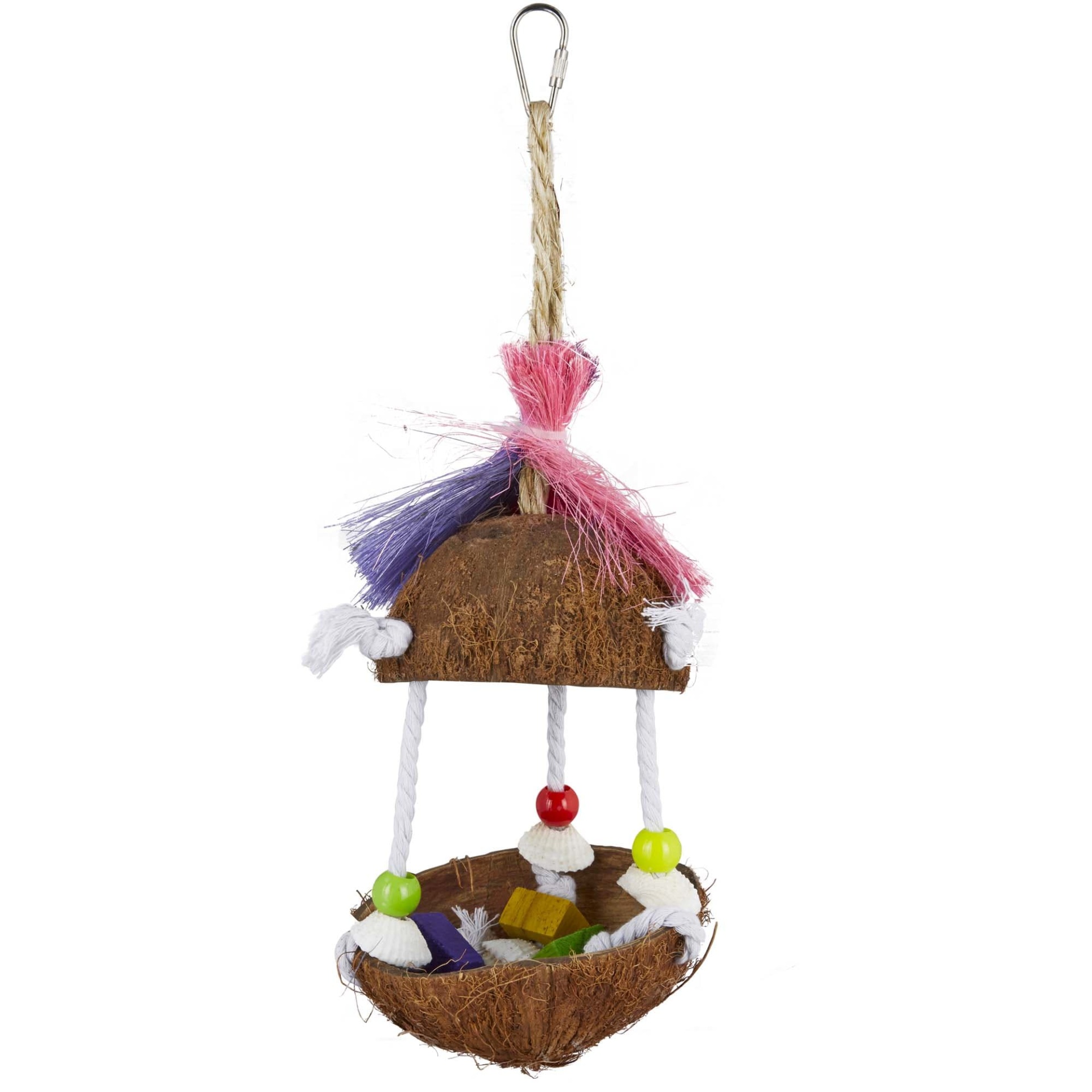 slide 1 of 1, You & Me Tropical Teasers Tiki Hut Bird Toy, 1 ct