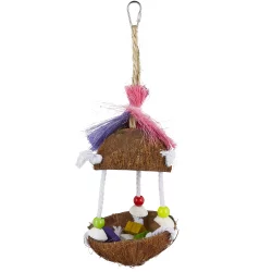 You & Me Tropical Teasers Tiki Hut Bird Toy