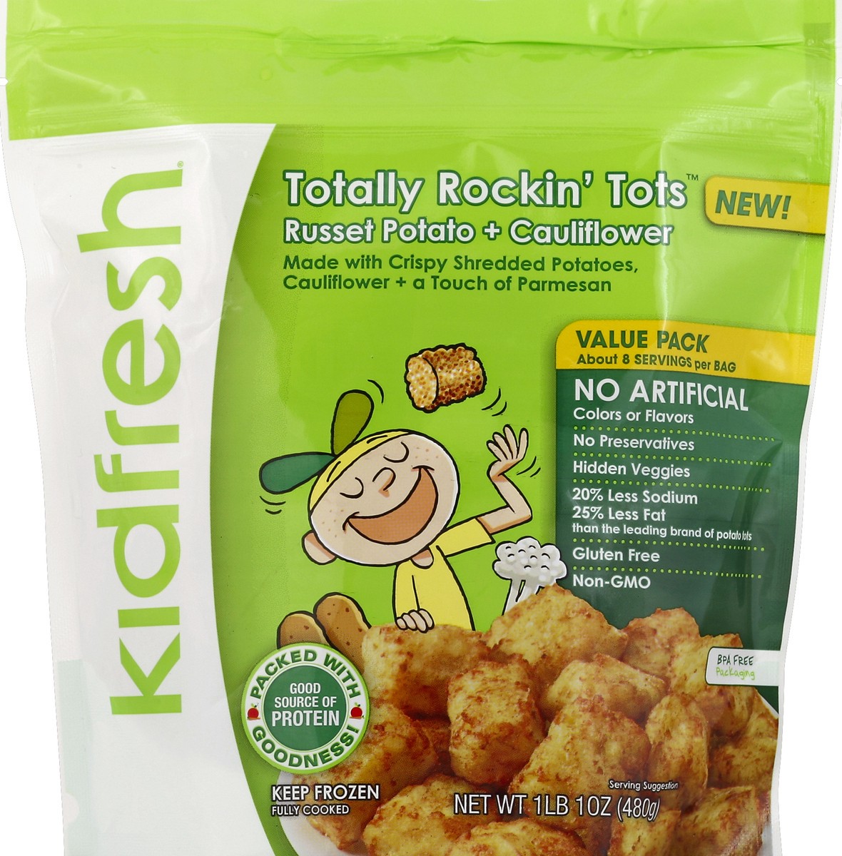 slide 2 of 2, Kidfresh Totally Rockin' Tots Russet Potato & Cauliflower, 10 oz