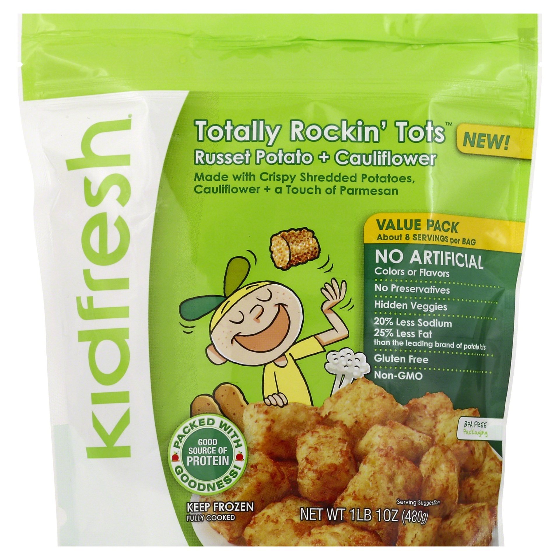 slide 1 of 2, Kidfresh Totally Rockin' Tots Russet Potato & Cauliflower, 10 oz