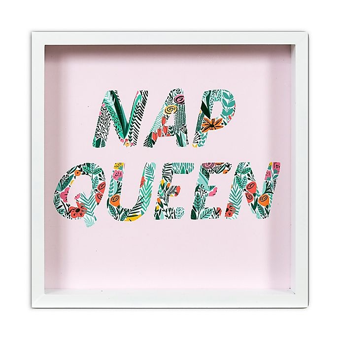 slide 1 of 1, Designs Direct Nap Queen Wooden Recessed Box Wall Art - Pink, 11 in x 11 in