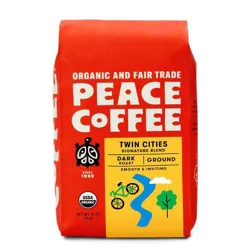Peace Coffee Ground Dark Roast Twin Cities Coffee 12 oz