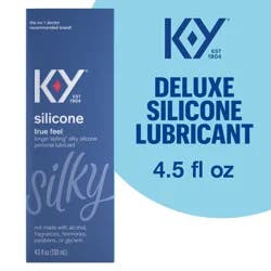 K-Y Silicone Lube K-Y True Feel 4.5 fl oz Personal Lubricant for Adult Couples, Men, Women, Pleasure Enhancer, Sensual Massage Vaginal Moisturizer, Hormone & Paraben Free, Deluxe, Latex Condom Compatible