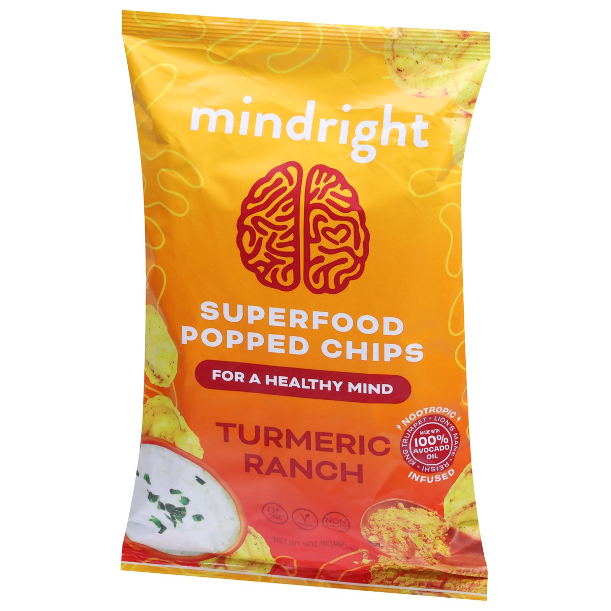 slide 8 of 13, Mindright Superfood Turmeric Ranch Popped Chips 4 oz, 4 oz