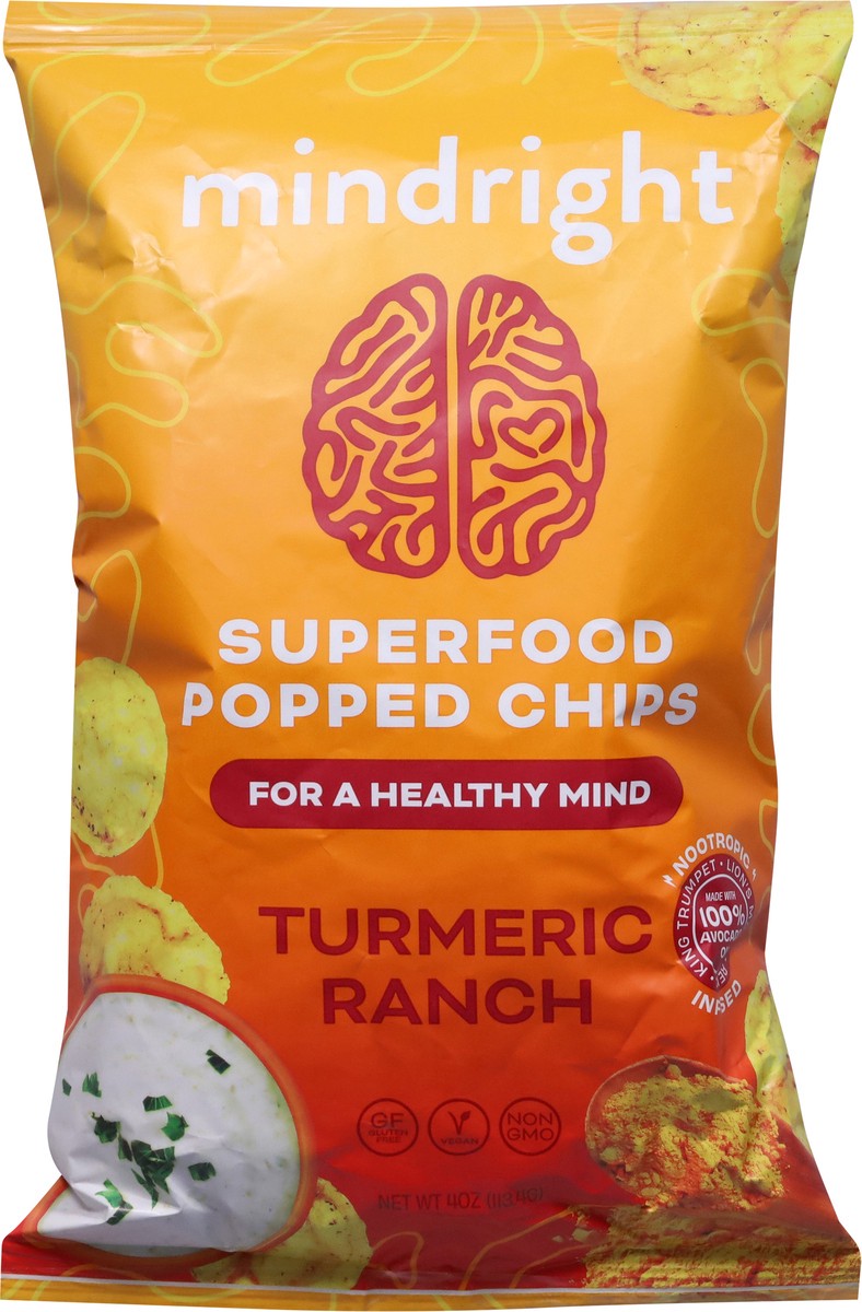 slide 13 of 13, Mindright Superfood Turmeric Ranch Popped Chips 4 oz, 4 oz