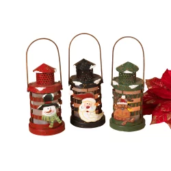 Metal N Glass Holiday Lantern