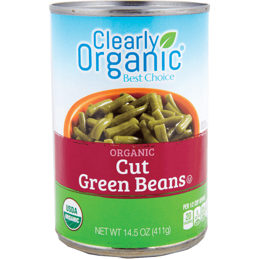 slide 1 of 1, Clearly Organic Cut Green Beans, 15 oz