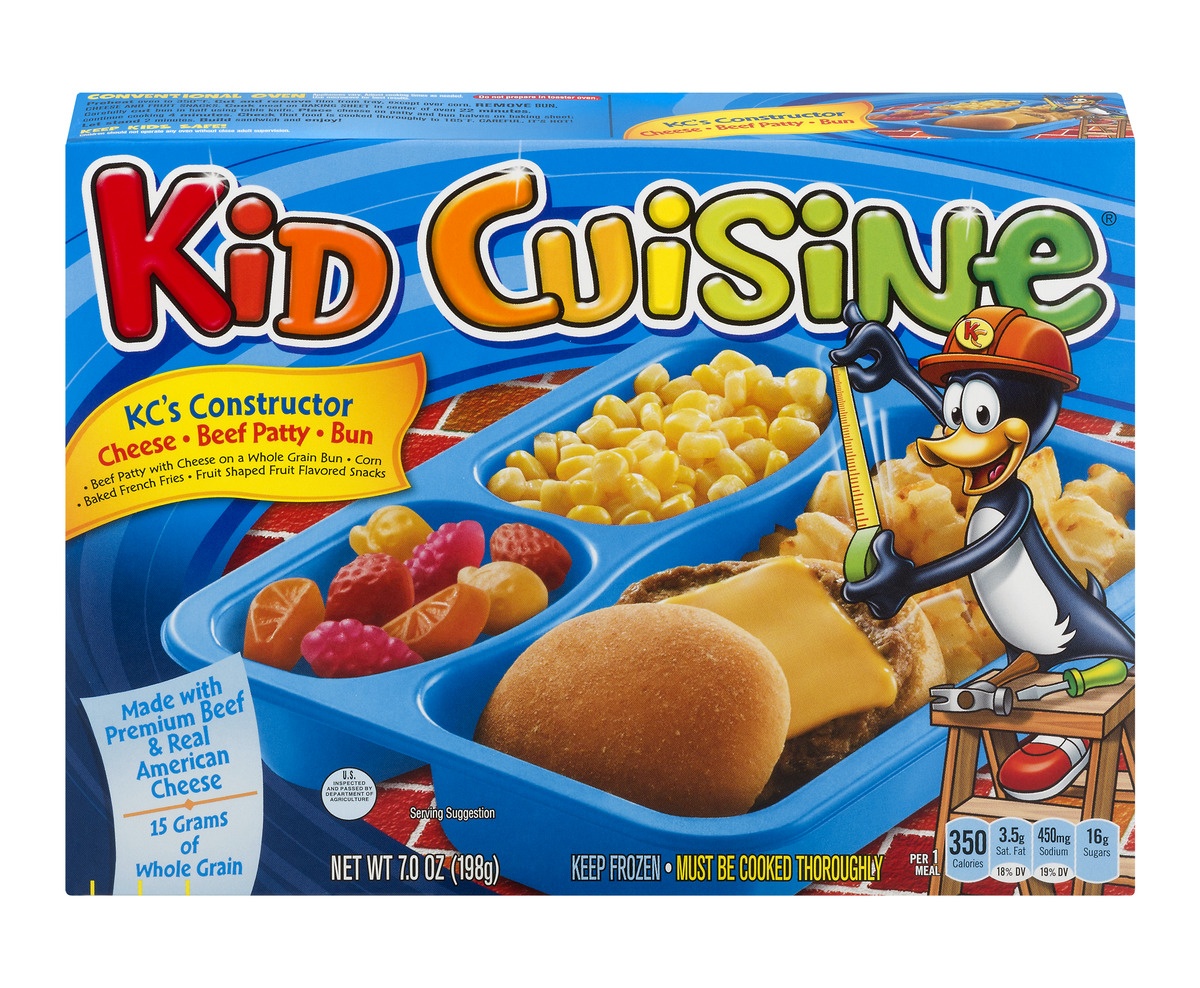 slide 1 of 1, Kid Cuisine KC's Constructor Cheese-Beef Patty-Bun, 7 oz