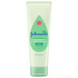 Johnson's Baby Creamy Oil with Aloe & Vitamin E for Delicate Skin, Non-Greasy Moisturizing Baby Body Lotion for Soft Skin, Hypoallergenic & Free of Parabens, Phthalates, & Dyes, 8 Fl. Oz