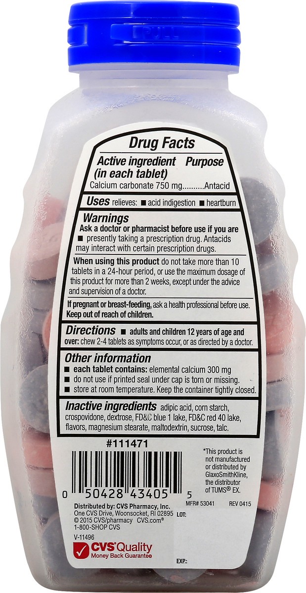 slide 3 of 10, CVS Health Antacid Chewable Tablets, Assorted Berries, 72 Ct, 72 ct; 1000 mg