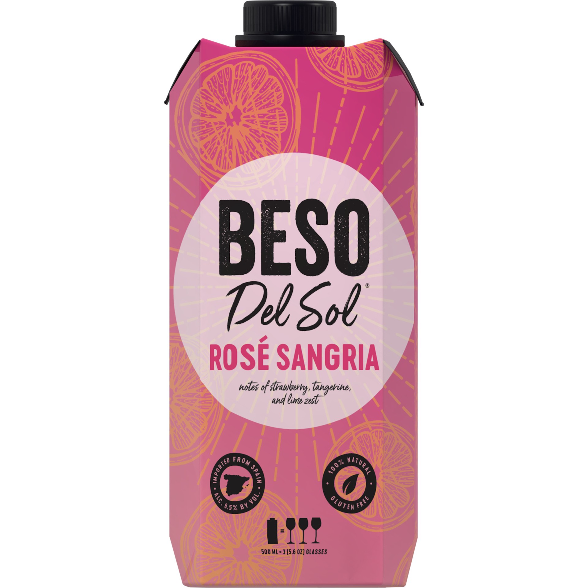 slide 1 of 2, Beso Del Sol Rosé Sangria Pink Wine - 500ml, Spain, 500 ml