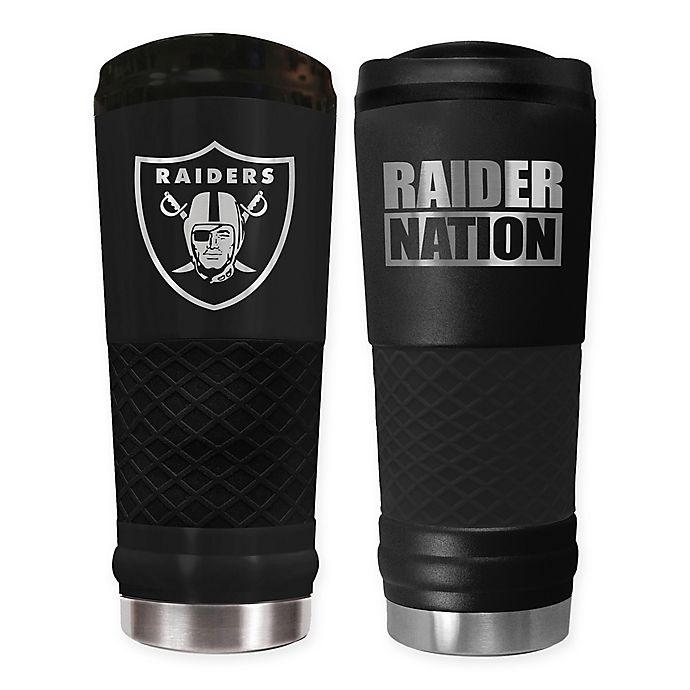 slide 1 of 1, NFL Oakland Raiders Powder Coated Stealth Draft Tumbler, 24 oz