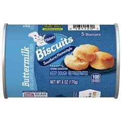 Pillsbury Southern Homestyle Biscuits, Buttermilk, 5 ct., 6 oz.